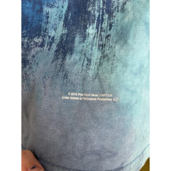 Liquid Blue Pink Floyd Tie Dye Band T-shirt Size Medium Prism Paint - Picture 5 of 5
